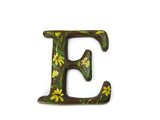 Vintage Hand Made Tole Painted Letter E Wall Decor Daisy Design - Attic and Barn Treasures