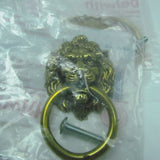 Solid Brass Lion Head Ring Drawer Pulls Set of 4 NOS - Attic and Barn Treasures