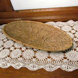 Vintage Shallow Oval Handmade Basket with Wire Frame - Attic and Barn Treasures