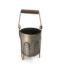 Vintage Punched Tin Candle Holder with Carrier - Attic and Barn Treasures