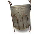 Vintage Punched Tin Candle Holder with Carrier - Attic and Barn Treasures