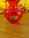 Vintage Miniature Red Crackle Glass Pitcher by Pilgrim Glass - Attic and Barn Treasures