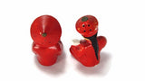 Vintage Red Robed Chinese Boy and Girl Salt and Pepper Shakers - Attic and Barn Treasures