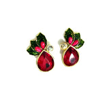 Holly Accent Vintage Christmas Earrings - Attic and Barn Treasures