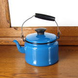 Vintage Blue and Black Enamel Tea Pot - Attic and Barn Treasures