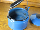 Vintage Blue and Black Enamel Tea Pot - Attic and Barn Treasures