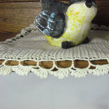 Vintage Square Crochet Doily Pair Ecru Color - Attic and Barn Treasures