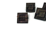5 Rare Antique Pressed Metal Square Ring Drawer Pulls - Attic and Barn Treasures