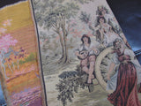 Vintage Hand Woven Tapestry French Peasants Celebrating - Attic and Barn Treasures