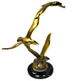 Large Vintage Brass Birds In Flight Statue Figurine - Attic and Barn Treasures