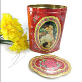 Large Vintage Valentine Tin With Roses Children and Hearts - Attic and Barn Treasures