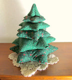 Vintage Handmade Fabric Tabletop Christmas Tree - Attic and Barn Treasures