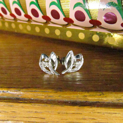 Vintage 14K White Gold and Diamond Earrings - Attic and Barn Treasures
