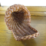 Woven Wicker Vintage Cornucopia Horn of Plenty Basket - Attic and Barn Treasures