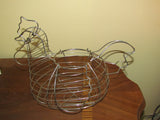 Metal Wire Vintage Farmhouse Chicken Shape Egg Basket - Attic and Barn Treasures