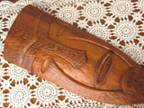 Vintage OOAK Hand Carved Wood Tiki Mask Folk Art c. 1930s - 1950s - Attic and Barn Treasures