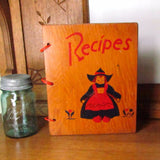 Vintage Wood Recipe Book Cookbook Binder Cover Dutch Girl - Attic and Barn Treasures