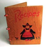 Vintage Wood Recipe Book Cookbook Binder Cover Dutch Girl - Attic and Barn Treasures